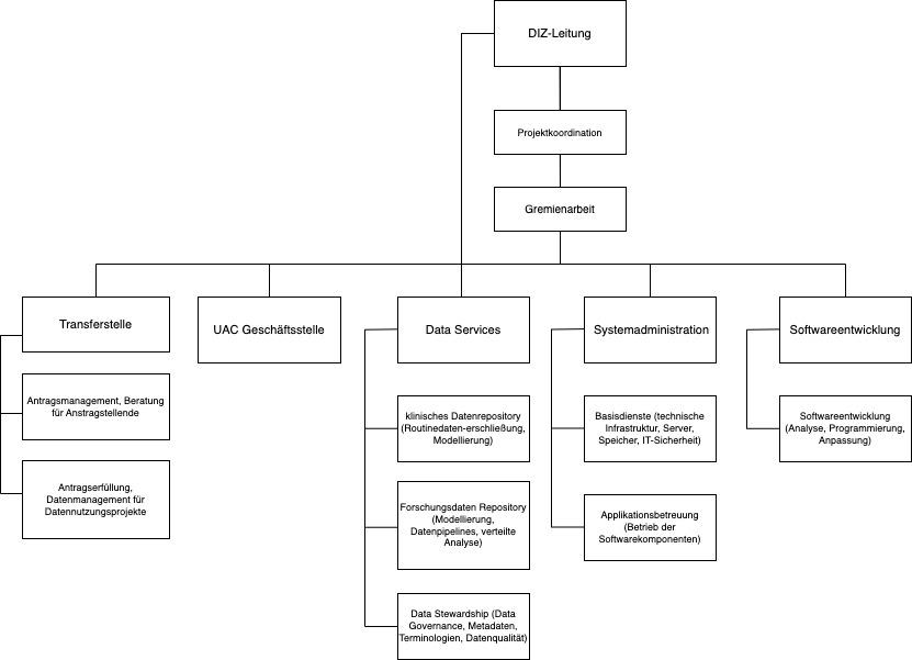 Organigramm des Datenintegrationszentrums © (C) TUM School of Medicine and Health – TUM University Hospital